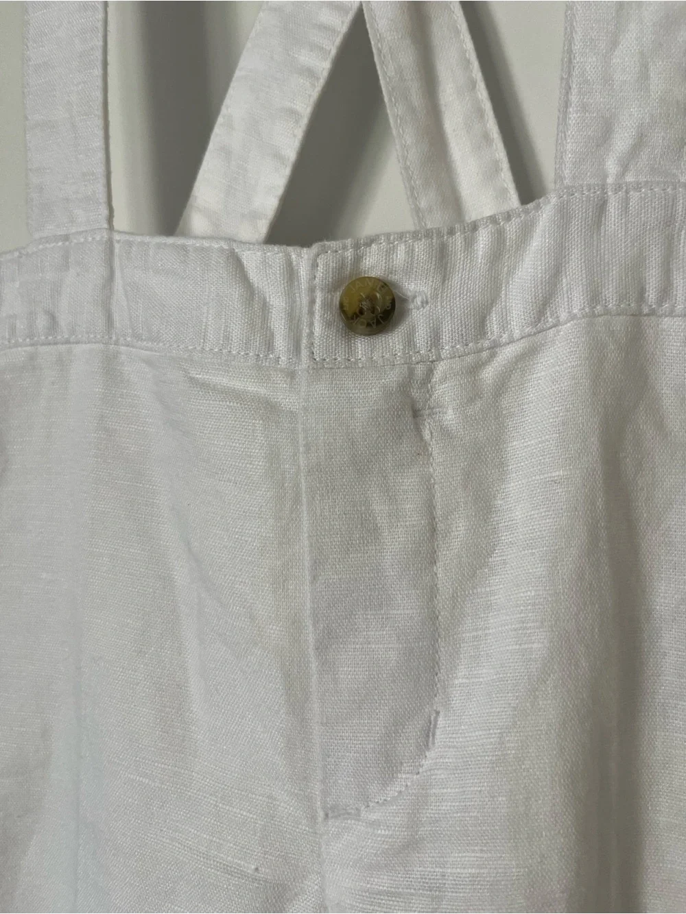 Janie and Jack linen overall suspenders sz 12-18 months